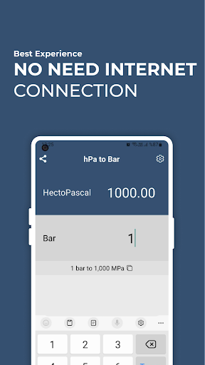 Hectopascal hPa to Bar Convert Screen 2