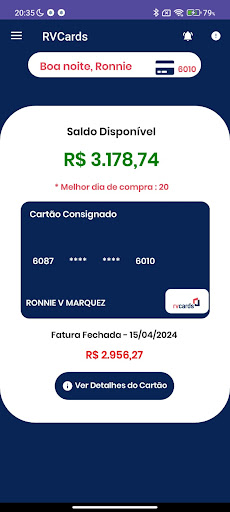 Cartão RVCards Screen 2