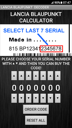 Blaupunkt Lancia Radio Code Screen 2