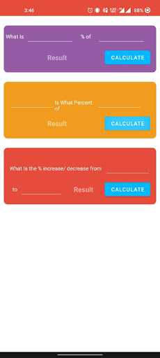 Android application Persentage Calculator screenshort