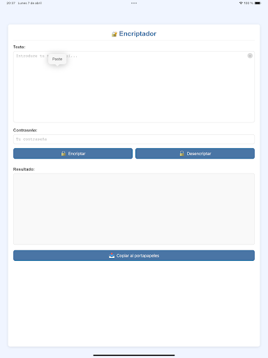 Vista previa de la aplicación