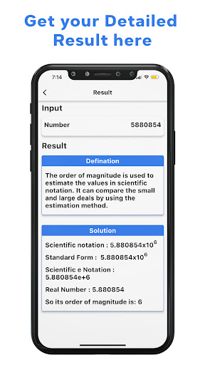 Order of Magnitude Calculator Screen 3