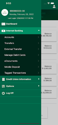 Legacy Credit Union Mobile Screen 3