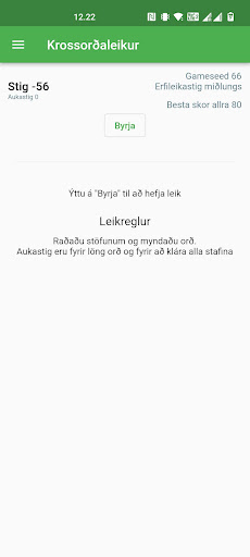 Android application Krossorðaleikur screenshort