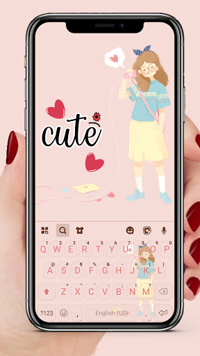 Android application Lovely Girl Keyboard Theme screenshort