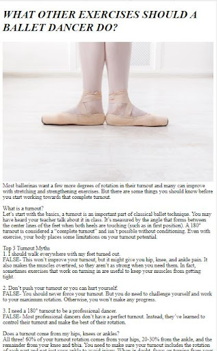 Ballet Dancing Exercises Tips Screen 2