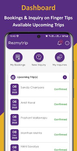 Android application Rezmytrip screenshort