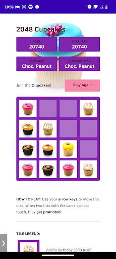 Android application 2048 Cupcakes screenshort