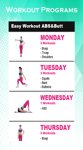 Android application Abs & butt Easy Workout - Wome screenshort