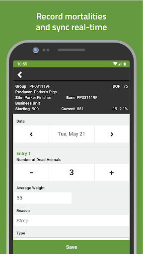 Android application MetaFarms Mortality Mobile 2.0 screenshort