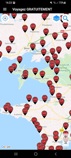 Android application camping car van aire gratuite screenshort