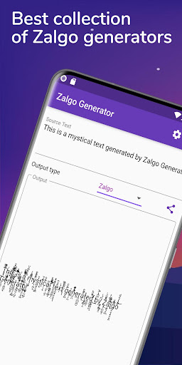 Android application Zalgo Generator screenshort