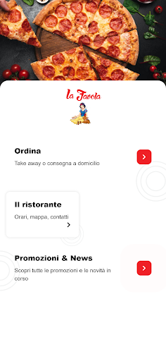 Android application Pizzeria la Favola screenshort