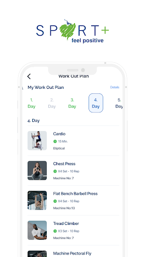 Android application Sport Plus screenshort