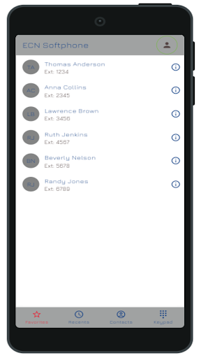 Android application ECN Softphone screenshort