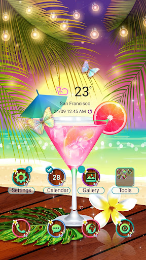 Android application Sunset Beach With - Wallpaper screenshort