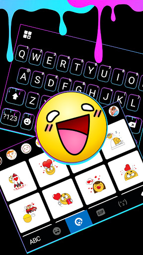 Neon Drips Keyboard Background Screen 3