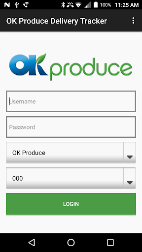 Android application OK Produce Delivery Tracker screenshort