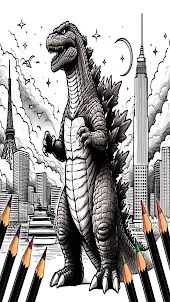Monster Godzilla Coloring Book