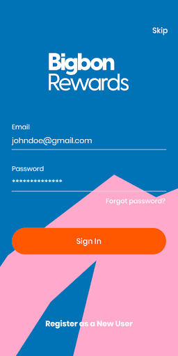 Android application Bigbon Rewards screenshort