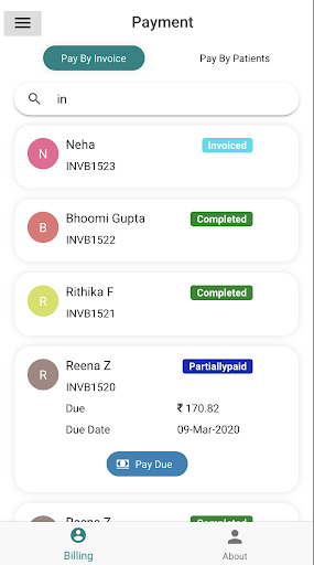 DocEngage Billing App Screen 3