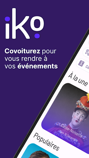 Android application iko - covoiturage événementiel screenshort