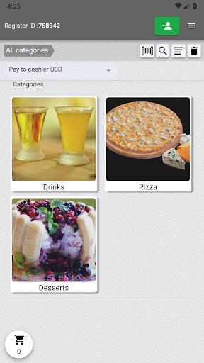 Android application inCust Terminal screenshort