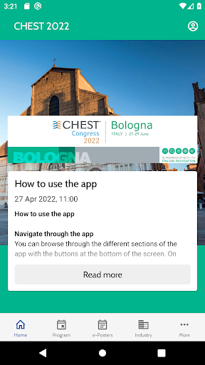 Android application CHEST Congress 2022 screenshort