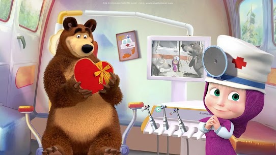 تنزيل Masha and the Bear: Free Dentist Games for Kids مهكرة للاندرويد [اصدار جديد] 2
