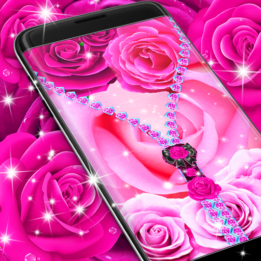 Lock screen zipper pink rose 7.2 Icon