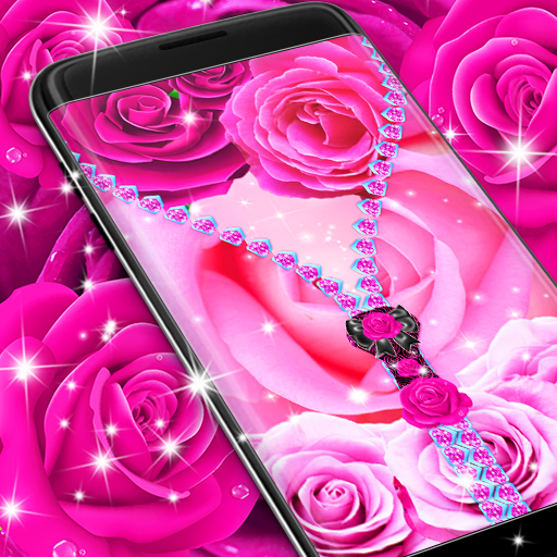 Lock screen zipper pink rose  Icon