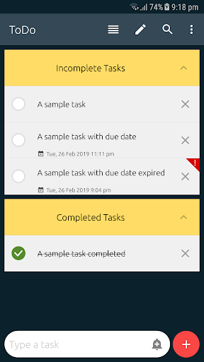 Android application ToDo List App screenshort