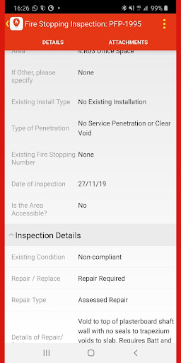 iFireAudit™ Screen 3