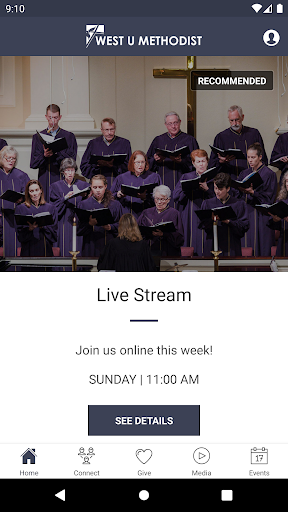 Android application West U Methodist screenshort
