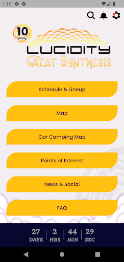Android application Lucidity Fest App screenshort