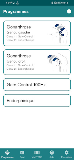 Android application VitaliTENS screenshort