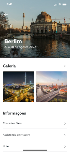Fidelidade Travel App Screen 3