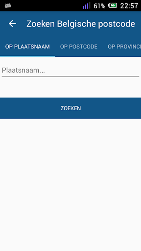 Android application Postcode Belgische screenshort