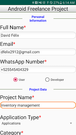 Android Freelance Project Screen 3