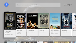 screenshot of Google app for Android TV