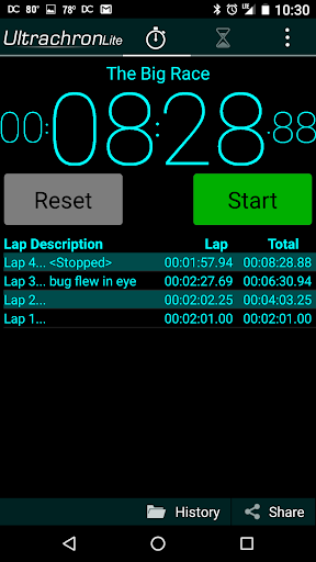 Ultrachron Stopwatch Lite Screenshot 2 - AppWisp.com