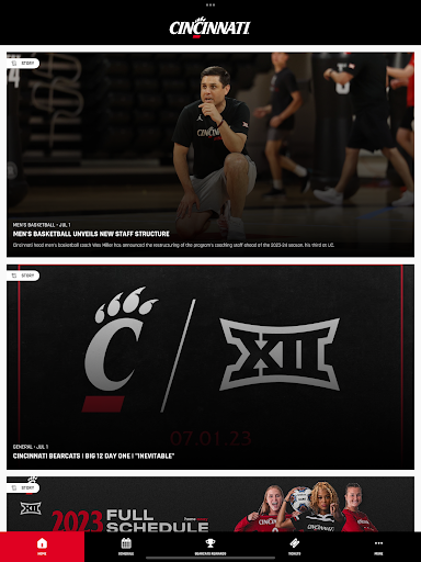 Screenshot of Cincinnati Bearcats Gameday
