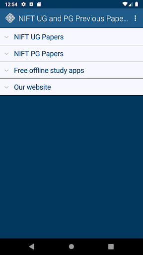 Android application NIFT UG and PG Previous Papers screenshort