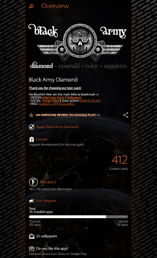 Black Army Diamond - Icon Pack