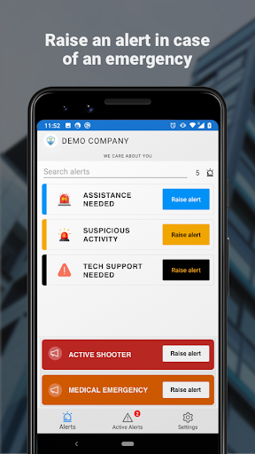 Android application TeamAlert Panic App screenshort
