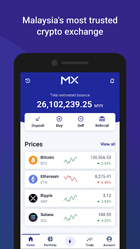 Android application MX | Buy BTC ETH & Crypto screenshort