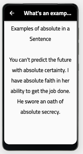 Android application absolute synonym screenshort