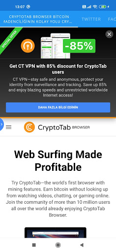 CryptoTab Browser Bitcoin Madenciliğinin Yolu