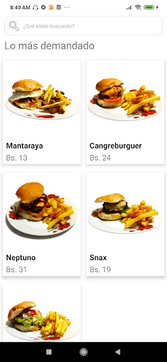 Android application KBurguer screenshort