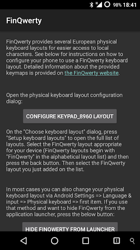 Android application FinQwerty Keyboard Layouts screenshort